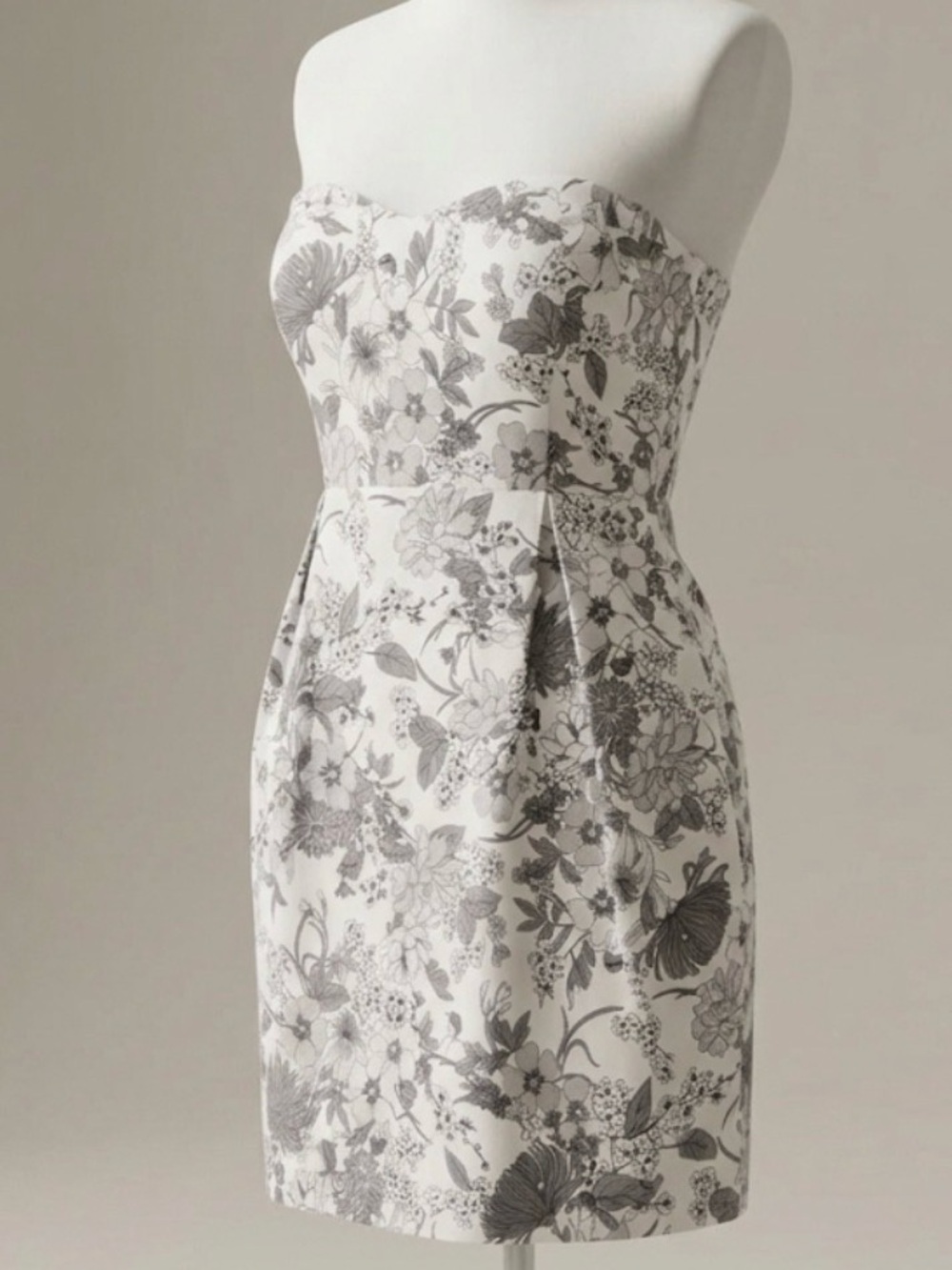 Old Navy Strapless Floral Sweetheart‎ Dress - Monochrome Grey & White, Boho Chic